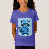 Kleine wasbeer in blauw T-shirt (Voorkant)