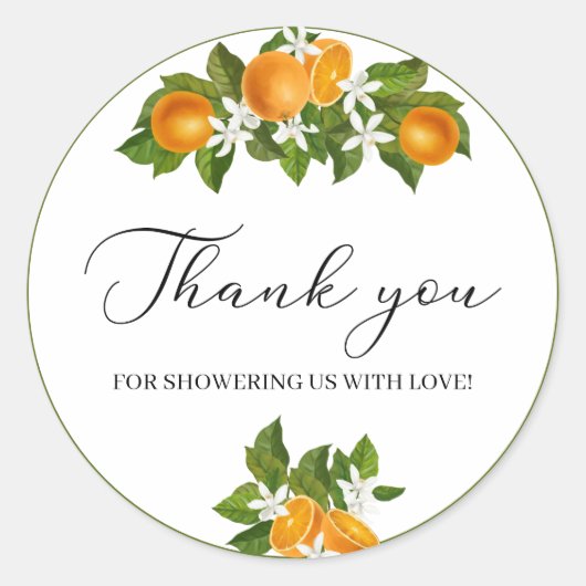 Kleine waterverf baby shower bedankt ronde sticker (Voorkant)