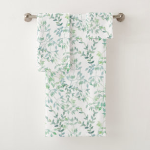Kleine Waterverf laat aangepaste washanddoeken ach Bad Handdoek