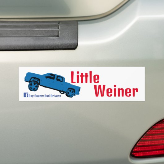 Kleine Weiner Squatty Bumpersticker (Op auto)