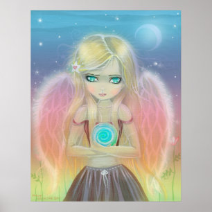Kleine Wervelwind Engel Poster Print
