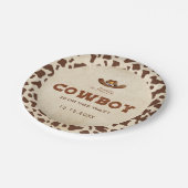 Kleine Westerne Cowboy Baby shower Papieren Bordje (Gekanteld)