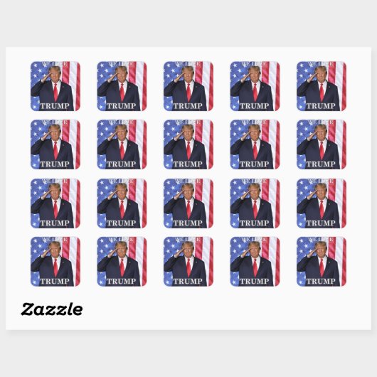 Kleine 'Wij houden van Trump'-Stickers Vierkante Sticker (Vel)