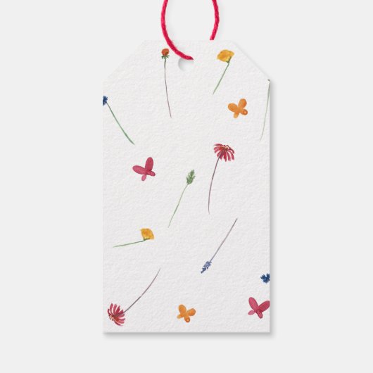 Kleine Wildbloem Baby Meisje Baby shower Cadeaulabel (Achterkant)