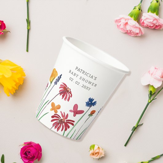 Kleine Wildbloem Baby Meisje Baby shower Papieren Bekers