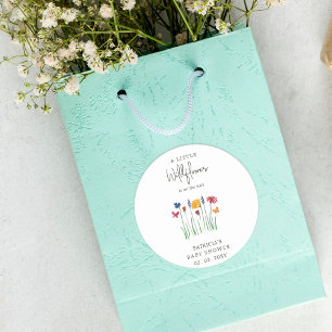 Kleine Wildbloem  Baby Meisje Baby shower Ronde Sticker