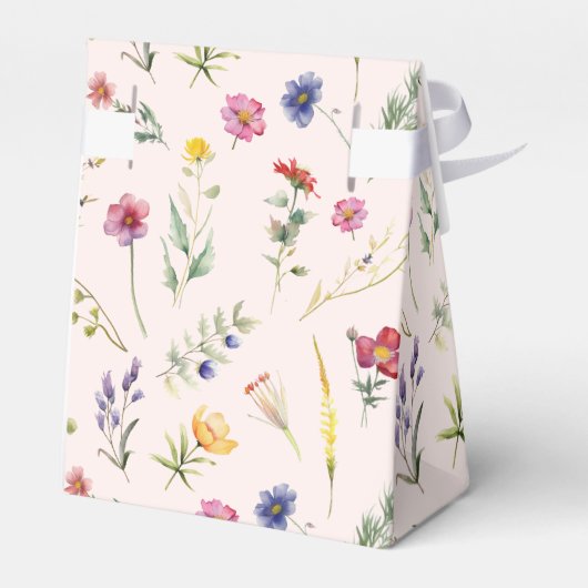 Kleine Wildbloem Bloemen Roze Meisje Baby shower Bedankdoosjes (Achterkant)