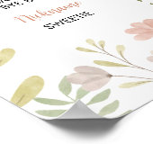 Kleine Wildbloemen 1e Verjaardag Mijlpaal teken Poster (Hoek)