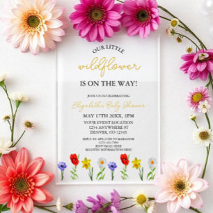Kleine wilde Baby shower Acryl Uitnodigingen