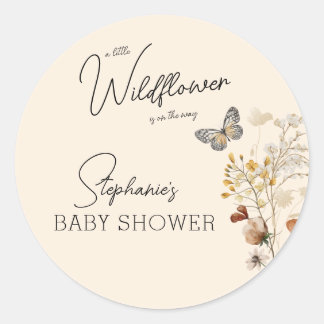 Kleine wilde Baby shower Ronde Sticker