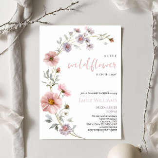 Kleine Wilde Bloem Baby Shower Minimalistische Blo Kaart