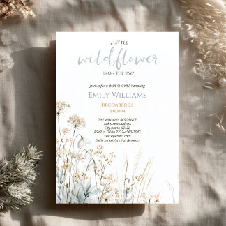 Kleine Wilde Bloem Baby Shower Winter Bloemen Kaart