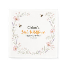 Kleine Wilde Bloem Bij Baby Shower Papier