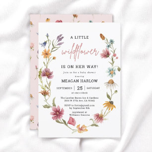 Kleine Wilde Bloem Bloemen Baby Shower Kaart