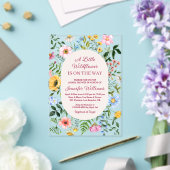 Kleine wilde bloem, bloemenrood script baby shower acryl uitnodigingen (Insitu (Huwelijk))