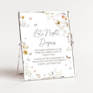 Kleine Wilde Bloem Botanische Late Night Luiers Poster