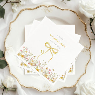 Kleine wilde bloem geel boog Meadow Baby shower Servet