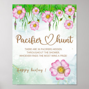 Kleine wilde bloem is onderweg naar Baby shower Poster