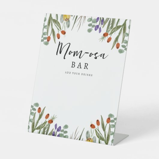 Kleine wilde bloem onderweg Herfst Mam-osa Bar Reclamebord Met Voetstuk (Voorkant)