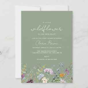 Kleine Wilde Bloem Salie Bloem Baby Shower Kaart