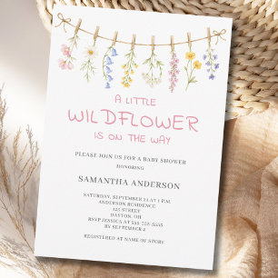 Kleine Wilde Bloem Waterverf Baby Shower Kaart