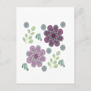 Kleine wilde bloemen in Lavender Briefkaart