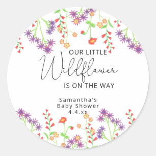 Kleine wilde bloemen is onderweg ronde sticker