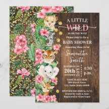 Kleine Wilde Eén Rustieke Safari Roze Baby Shower