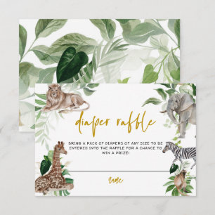 Kleine wilde een safari Baby shower Luier Raffle Informatiekaartje