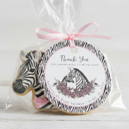 Kleine Wilde Eén Zebra Baby Shower Safari Bedankt Bedankjes Labels