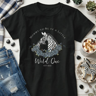 Kleine Wilde Eén Zebra Safari Baby Shower Moedertj T-shirt