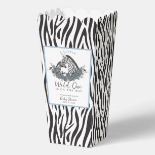 Kleine Wilde Eén Zebra Safari Baby Shower Popcorn Bedankdoosjes