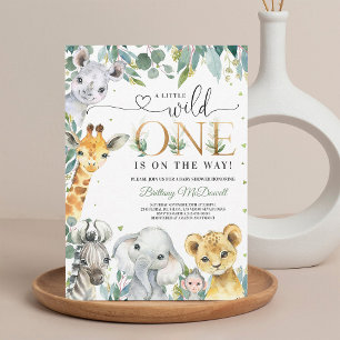Kleine Wilde Jungle Jongen Baby Shower Uitnodiging