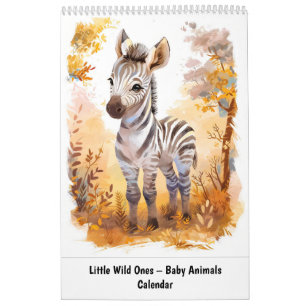 Kleine Wilde Ones – Baby Dieren in Boho Waterverf Kalender