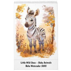 Kleine Wilde Ones – Baby Dieren in Boho Waterverf Kalender