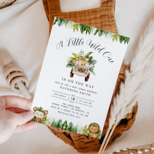 kleine wilde safari jungle baby shower kaart