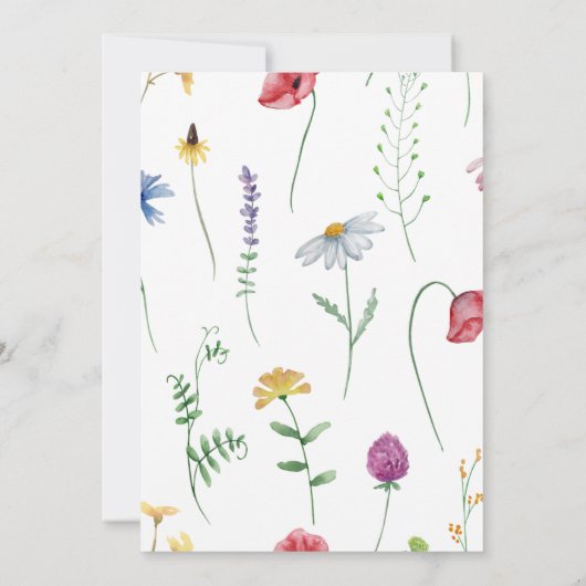 Kleine Wildflower Baby Meisje Douche Kleurrijke Bl Kaart (Achterkant)