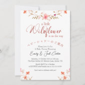 Kleine Wildflower Baby Meisje Douche Rode Waterver Kaart (Voorkant)