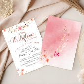 Kleine Wildflower Baby Meisje Douche Rode Waterver Kaart