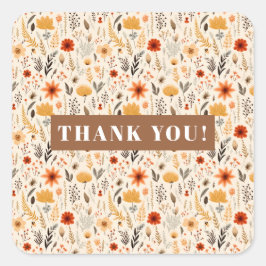 Kleine Wildflower die één verjaardag draait Vierkante Sticker