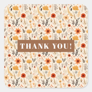 Kleine Wildflower die één verjaardag draait Vierkante Sticker