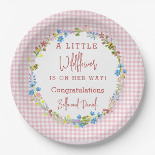 Kleine Wildflower Is Op Weg Baby Shower Papieren Bordje