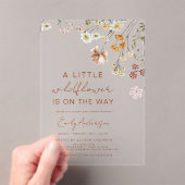 Kleine Wildflower op de weg Baby shower Acryl Uitnodigingen (Insitu (Draagbaar))