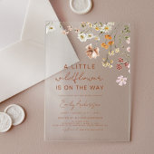 Kleine Wildflower op de weg Baby shower Acryl Uitnodigingen