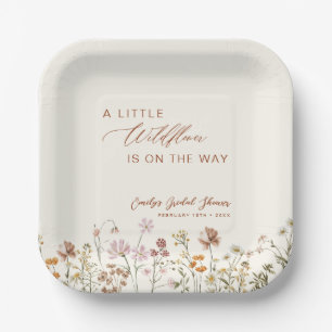 Kleine Wildflower op de weg Baby shower Papieren Bordje