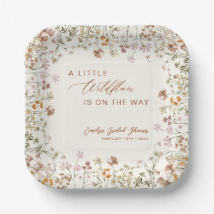 Kleine Wildflower op de weg Baby shower Papieren Bordje