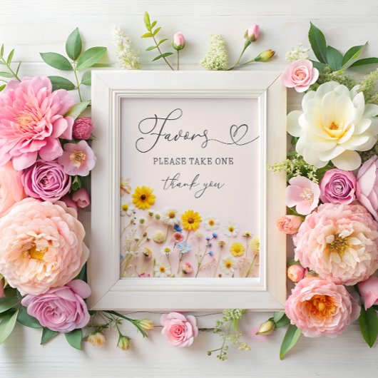 Kleine Wildflower Party Favorieten Poster