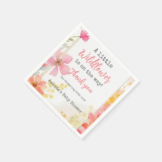 Kleine Wildflower Perzik Bloemen Bloemen Baby show Servet (Hoek)