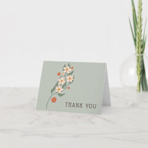 Kleine Wildflower rustieke Boho Baby shower Bedankkaart