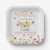 Kleine Wildflower rustieke Wildbloemen Baby shower Papieren Bordje (Voorkant)